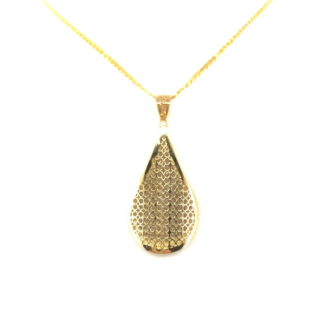 14K Gold Teardrop Pendant