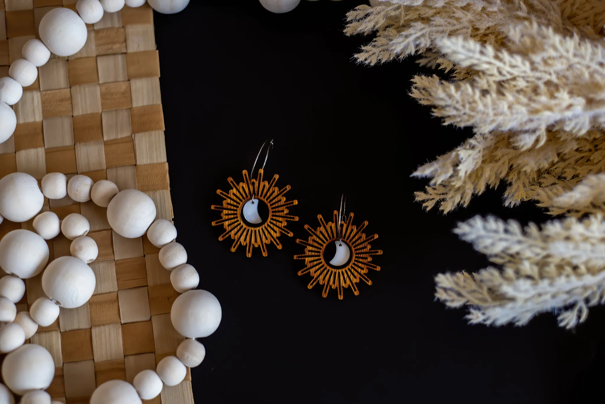 Celestial Wood Earrings | MOONBOW