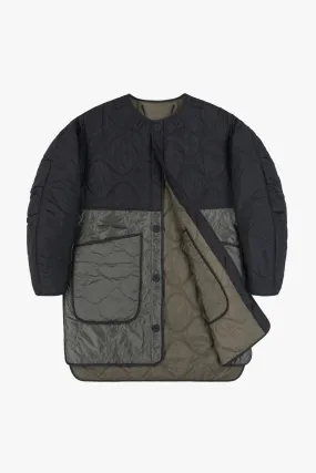 Colourblock Quilt Jacket - Black / Dark Olive
