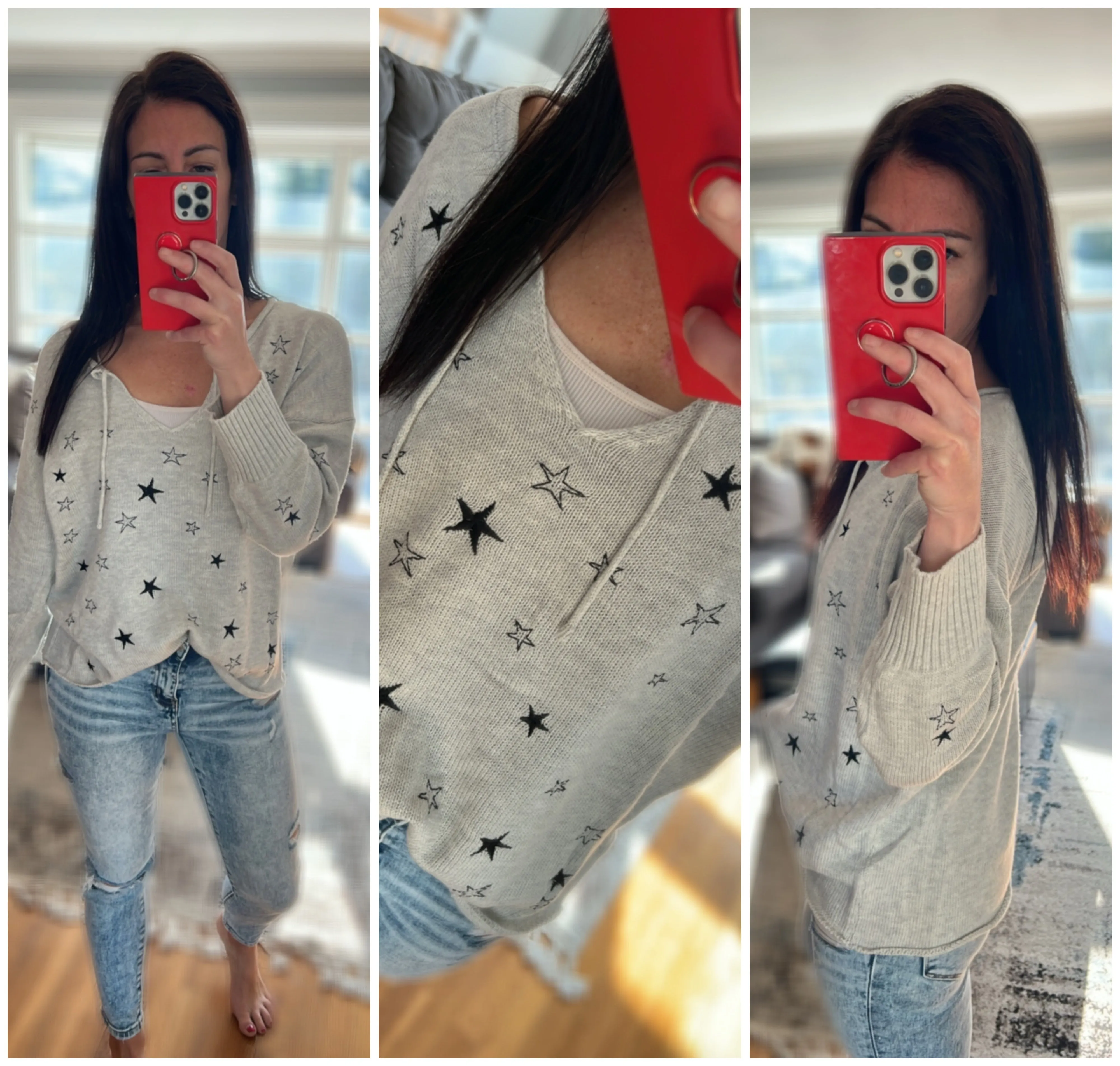 Embroidery Lightweight Knit Sweater