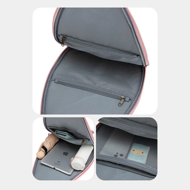 Racket Bag For Women Plaid Pattern Waterproof Polyester Crossbody Bag