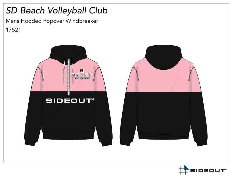 SD Beach 1/4 Zip Hooded Windbreaker