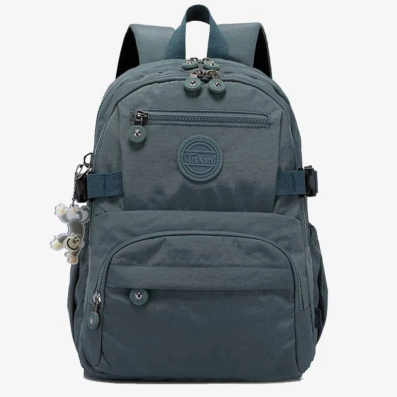 Simple Student Backpack Short Travel Durable Waterproof Nylon Dapack
