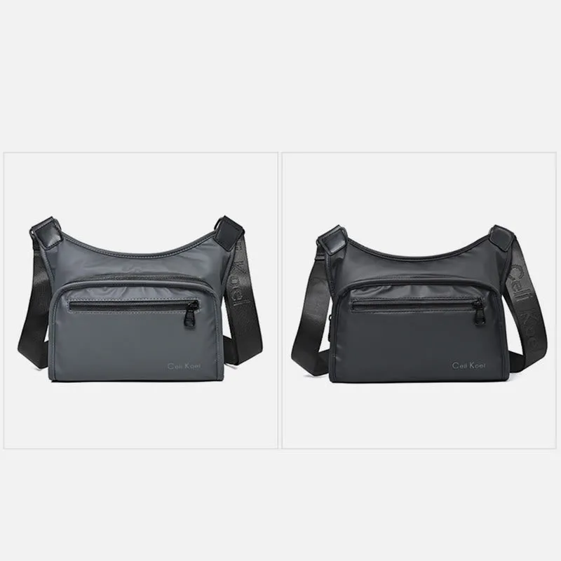 Simple Wide Strap Messenger Bag Mens Durable Cross Body Bag