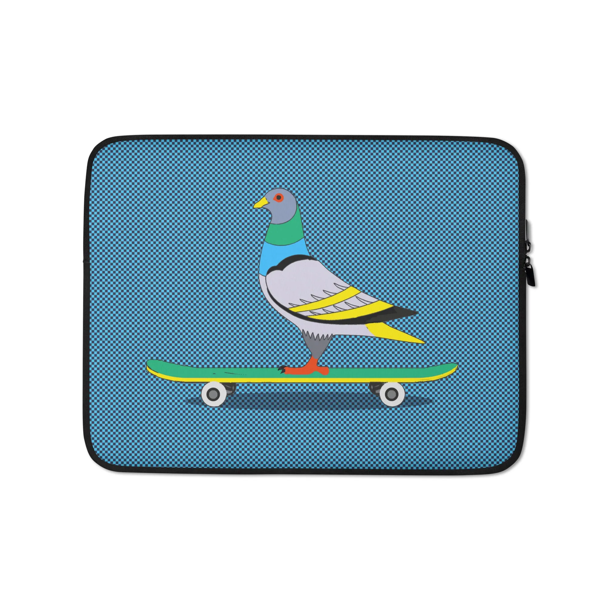 Skateboarding Pigeon Laptop Sleeve in Blue