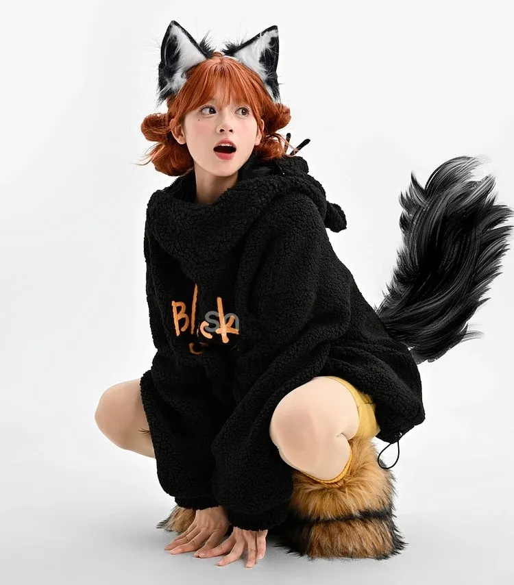 Sweet Girl Style Black Cat Ear Hooded Sweatshirt
