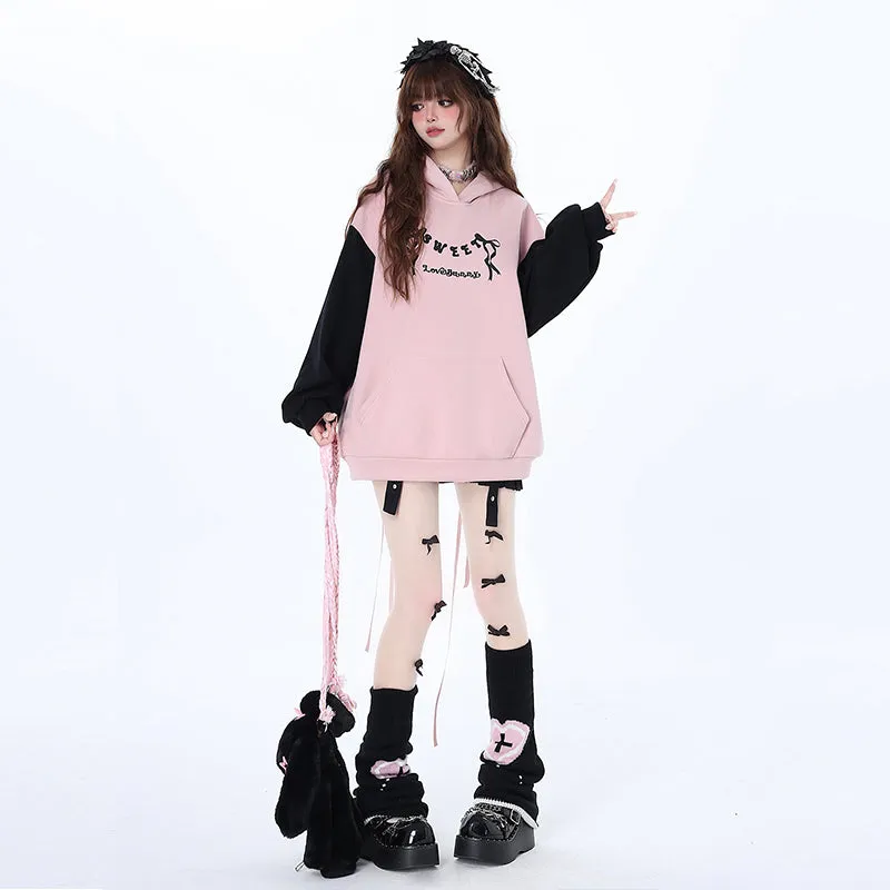 Sweet Girly Style Bunny Ear Hooded Sweatshirt