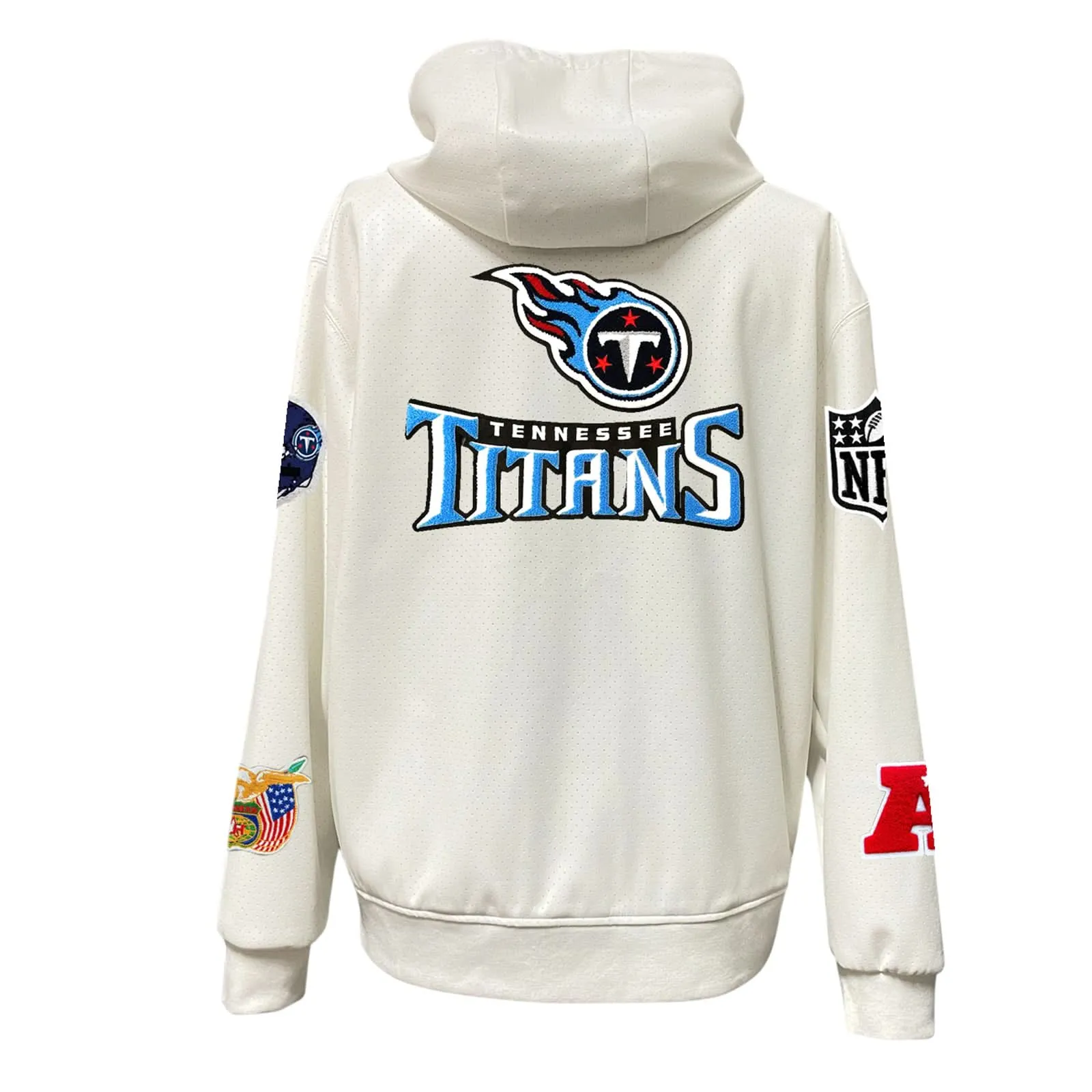 TENNESSEE TITANS LIGHTWEIGHT VEGAN ZIP-UP HOODED JACKET WHITE