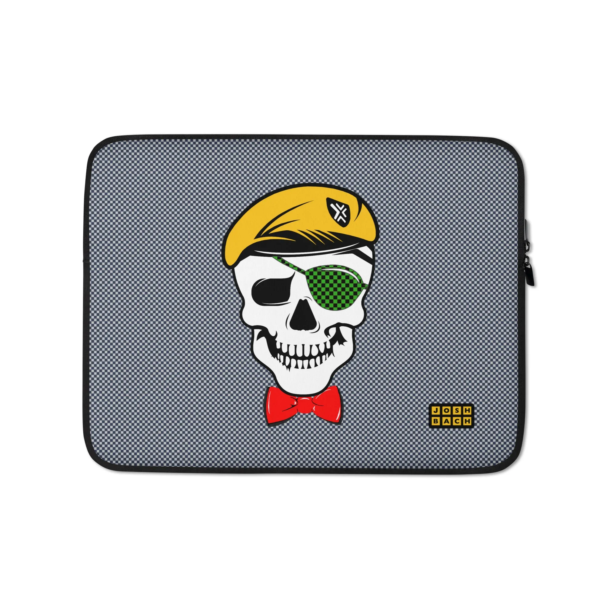Well Dressed Skull Laptop Sleeve in Black