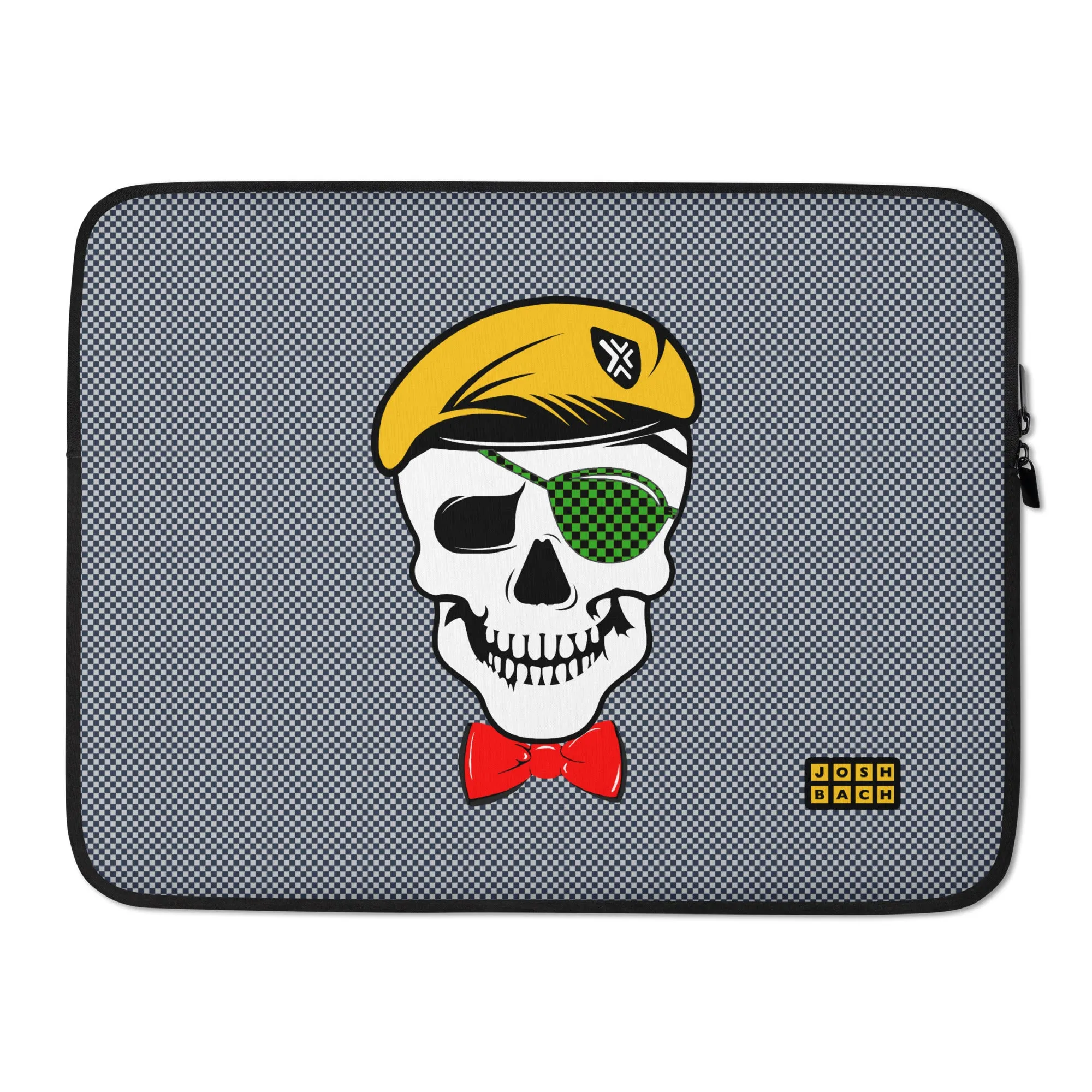 Well Dressed Skull Laptop Sleeve in Black